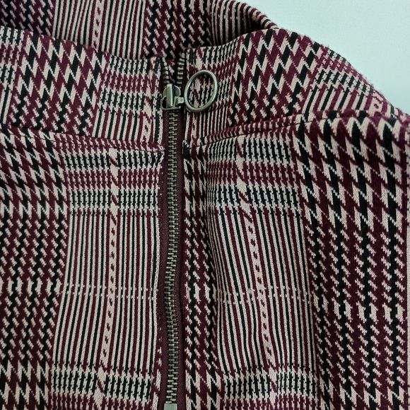 SO Plaid Preppy Dark Academia Red,Purple And Black A-Line Skirt  (#1,438) - Picture 4 of 10